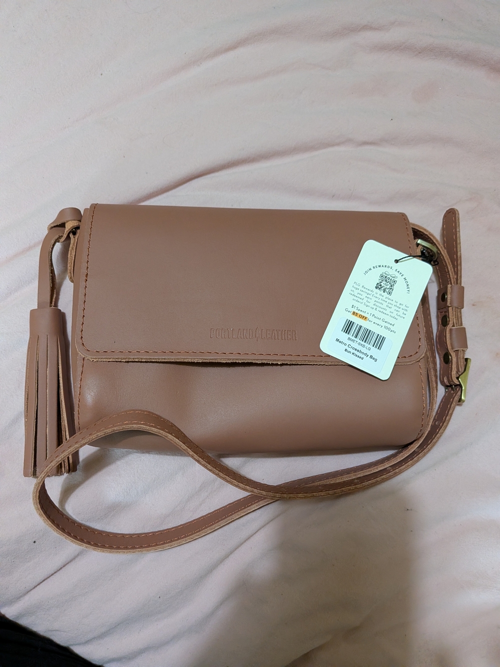 Portland Leather Medium Metro With Tassel, NWT